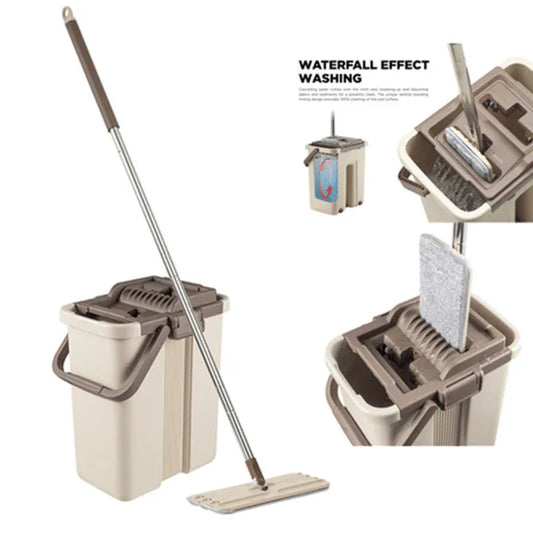 Self-wash and squeeze dry flat mop & bucket kit - Prozone
