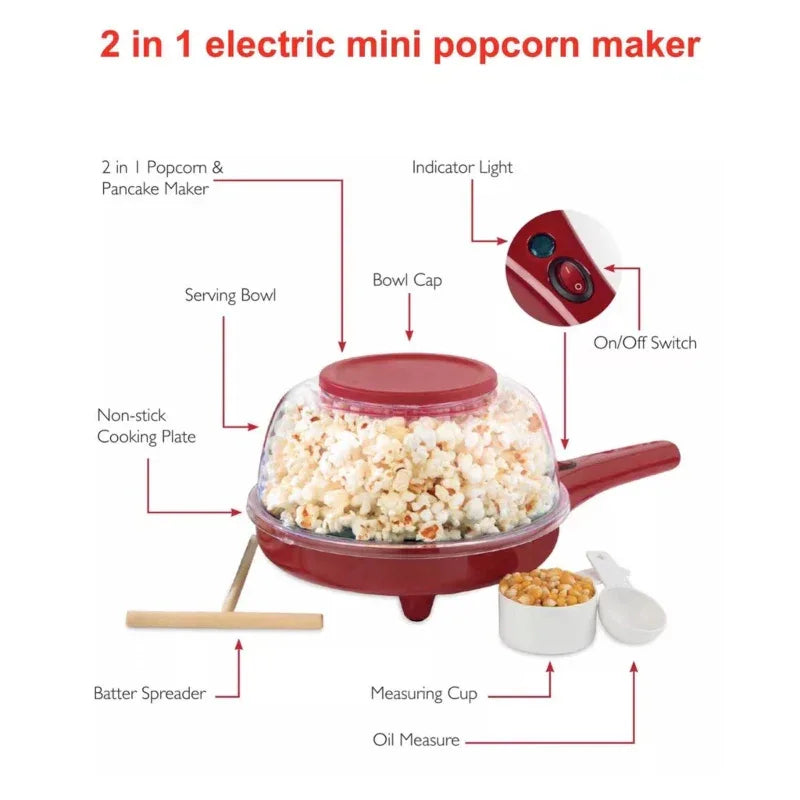 3 in 1 electric mini popcorn crepe pancake maker - Prozone
