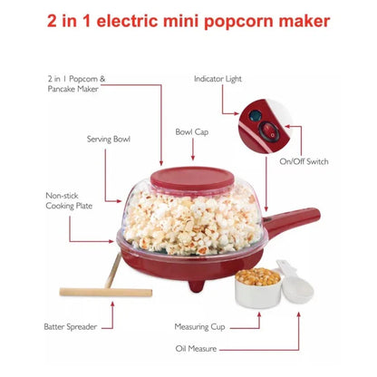 3 in 1 electric mini popcorn crepe pancake maker - Prozone