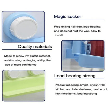 Powerful shelf kitchen suction storage holder - Prozone