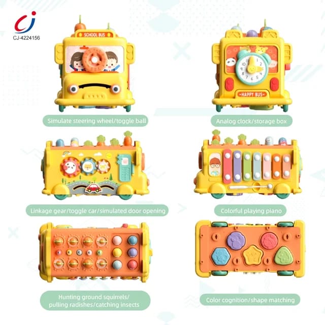 Kids multifunctional puzzle activity school bus - Prozone