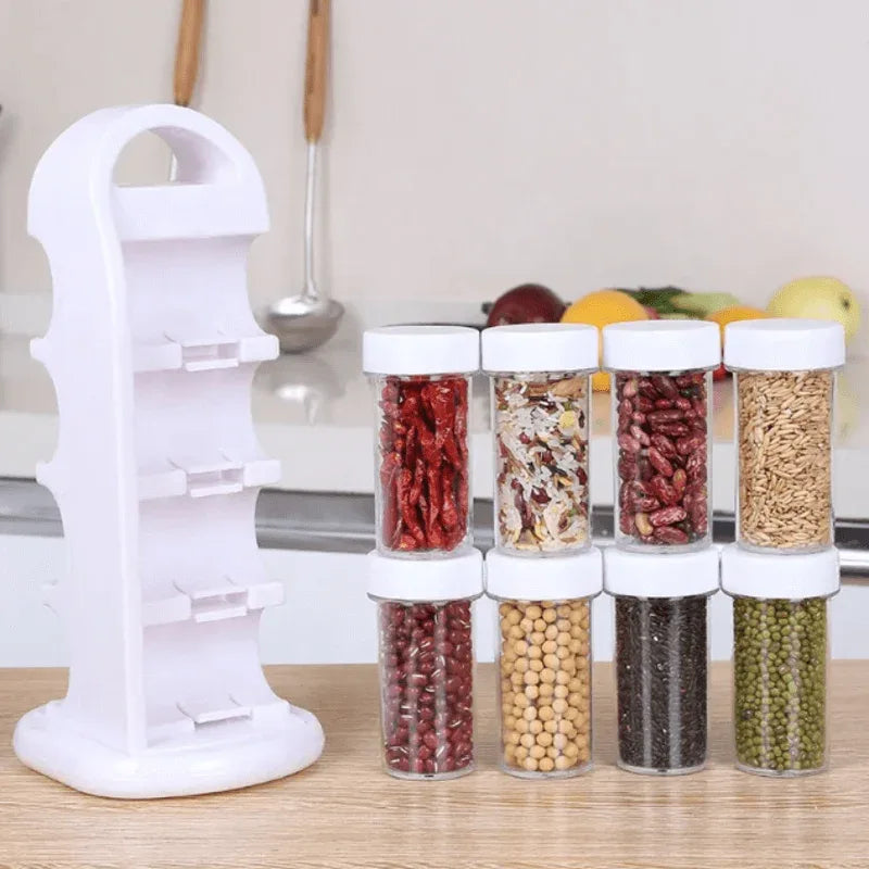 Revolving spice rack organizer with jars - Prozone