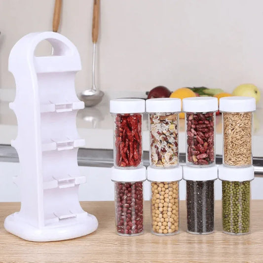 Revolving spice rack organizer with jars - Prozone