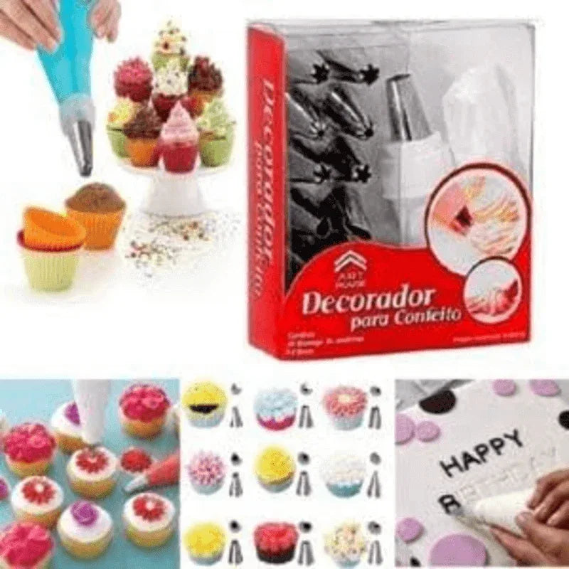 Cake decorating set with steel nozzles - Prozone