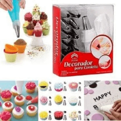 Cake decorating set with steel nozzles - Prozone