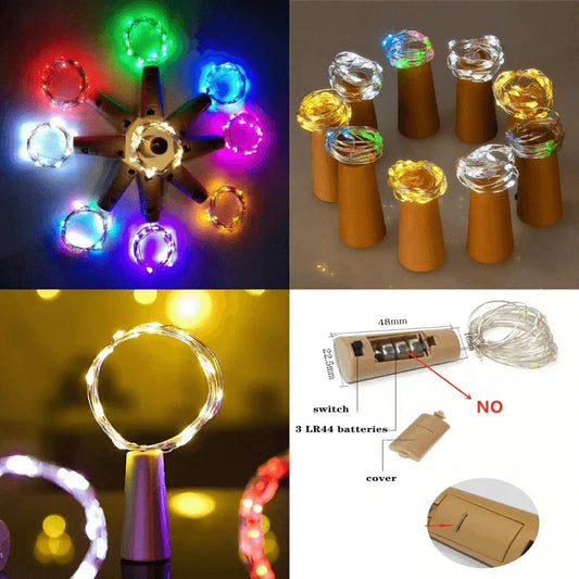 Led copper string light wine bottle cork 3m 30 leds garland - Prozone