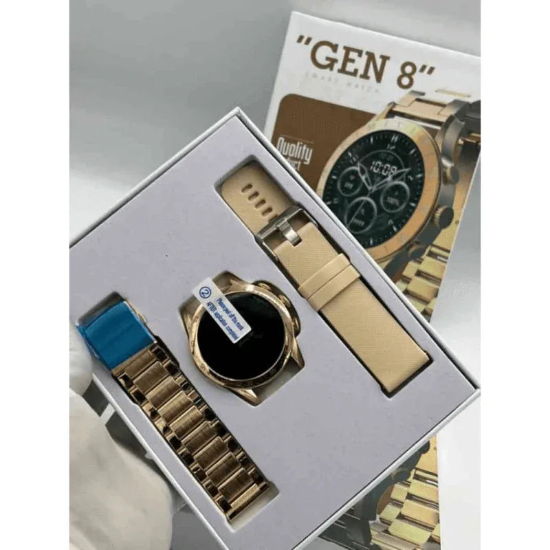 Fossil stylish 8th generation round dial dual strap smart watch - Prozone