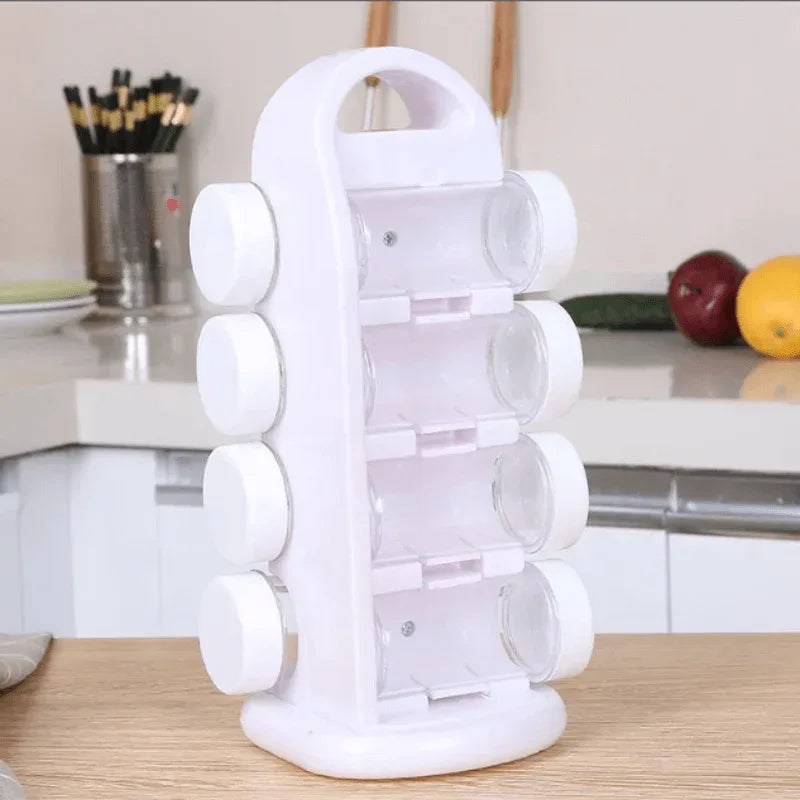 Revolving spice rack organizer with jars - Prozone