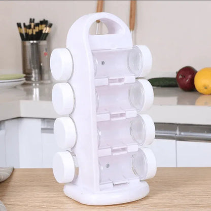 Revolving spice rack organizer with jars - Prozone
