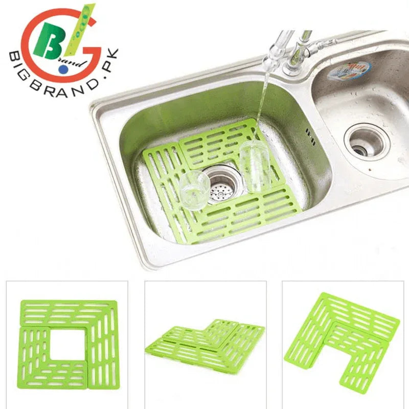 Plastic drain shelf for sink and kitchen table top - green - Prozone