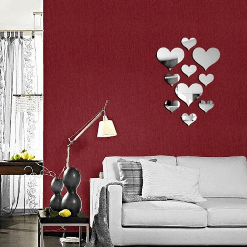 18 pcs hearts acrylic wall sticker - Prozone
