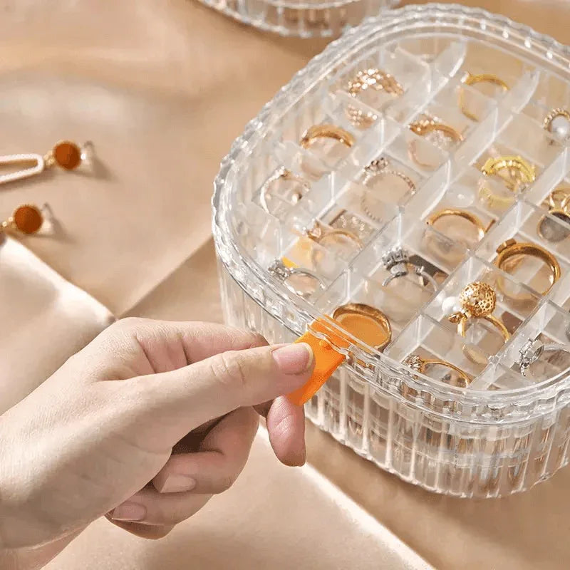 3 layer transparent crystal jewelry storage organizer - Prozone