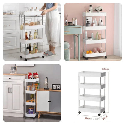 4 layer plastic kitchen storage trolley - Prozone