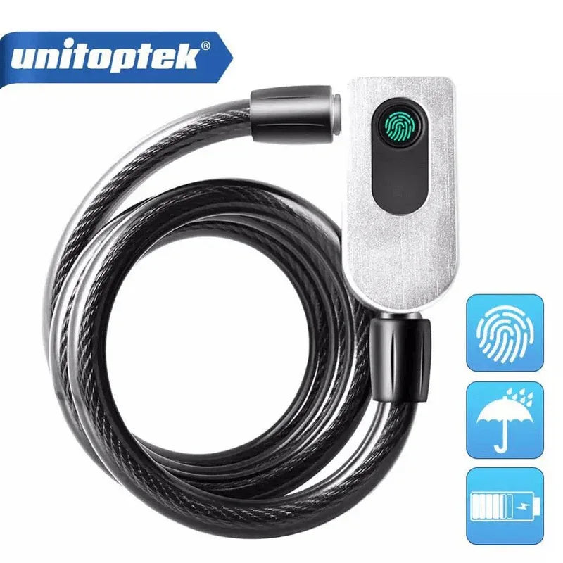 Smart bike bicycle usb fingerprint lock cable - Prozone