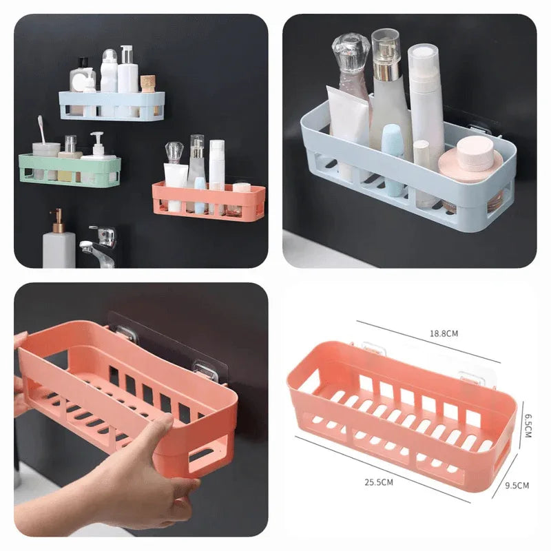 Multipurpose bathroom shelf wall holder storage rack - Prozone