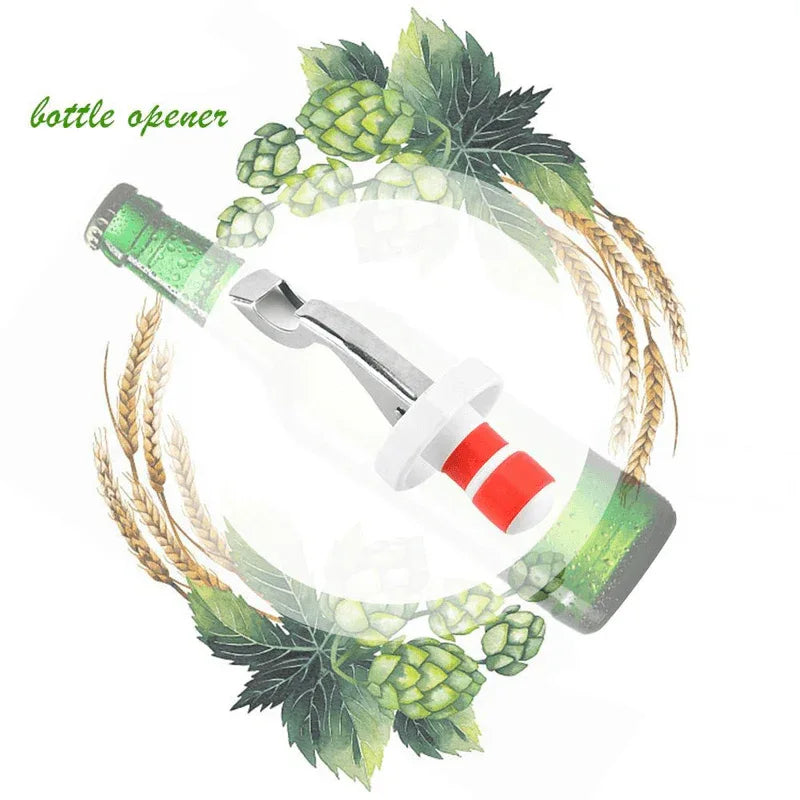 Multi-function stainless bottle opener silicone stopper - Prozone