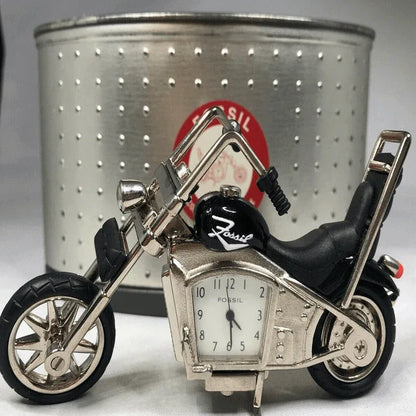 Fossil brand antique harley bike clock- metal black - Prozone