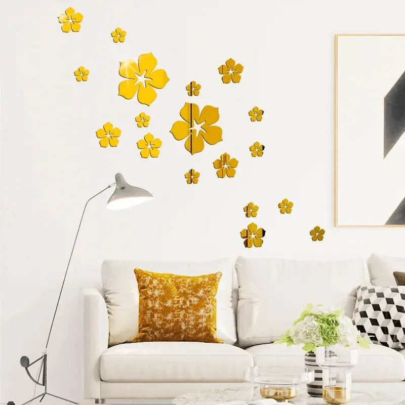 18 pcs flowers acrylic wall sticker - Prozone