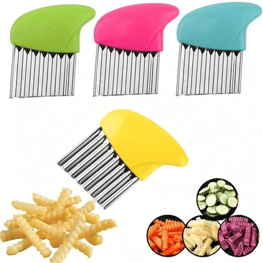 Pack of 2 stainless steel crinkle cut potato chip cutter - Prozone