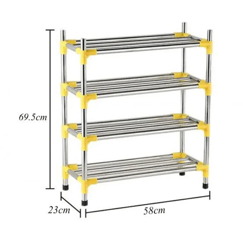 Stainless steel simple fashion 4 tier shoe rack - Prozone