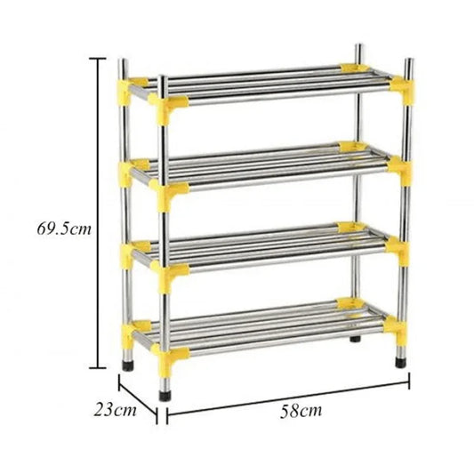 Stainless steel simple fashion 4 tier shoe rack - Prozone
