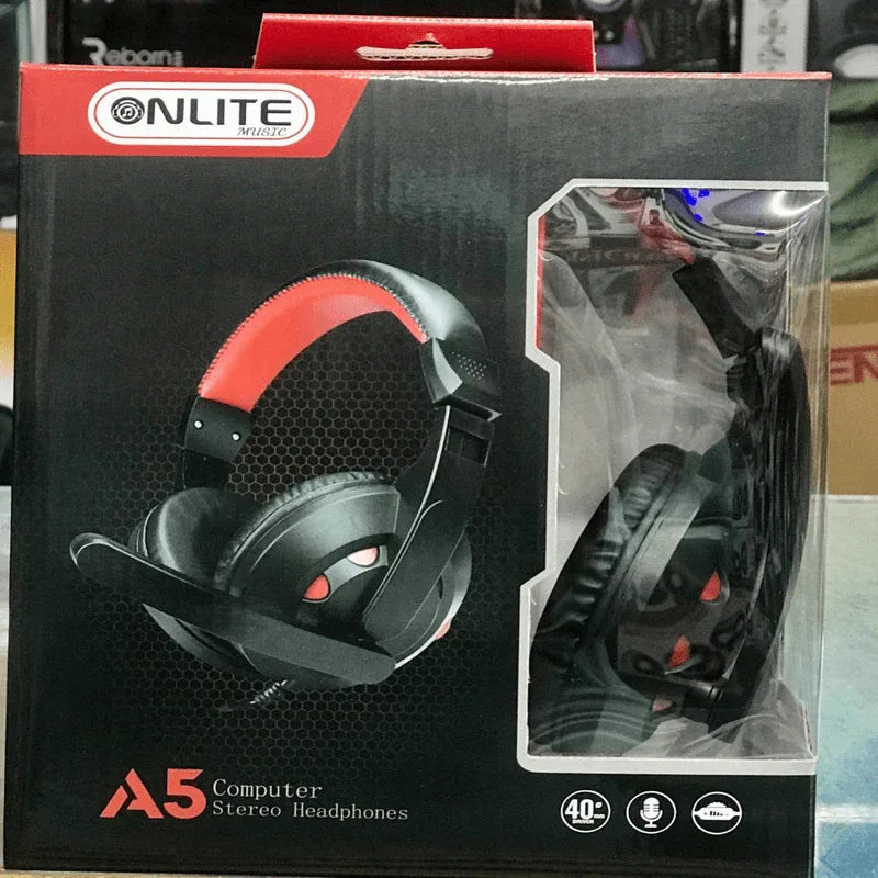 A5 computer stereo headphone dual pin wire headset with stick mic - Prozone