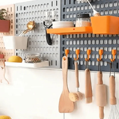 Room kitchen decor hole board wall shelf hooks - Prozone