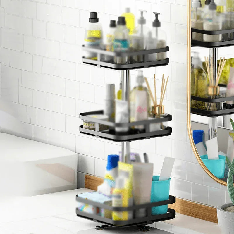 3 layer 360 degree rotating iron storage rack - Prozone