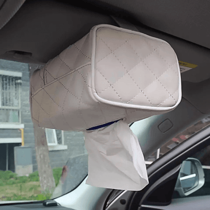 1 pc car hanging tissue paper box beige