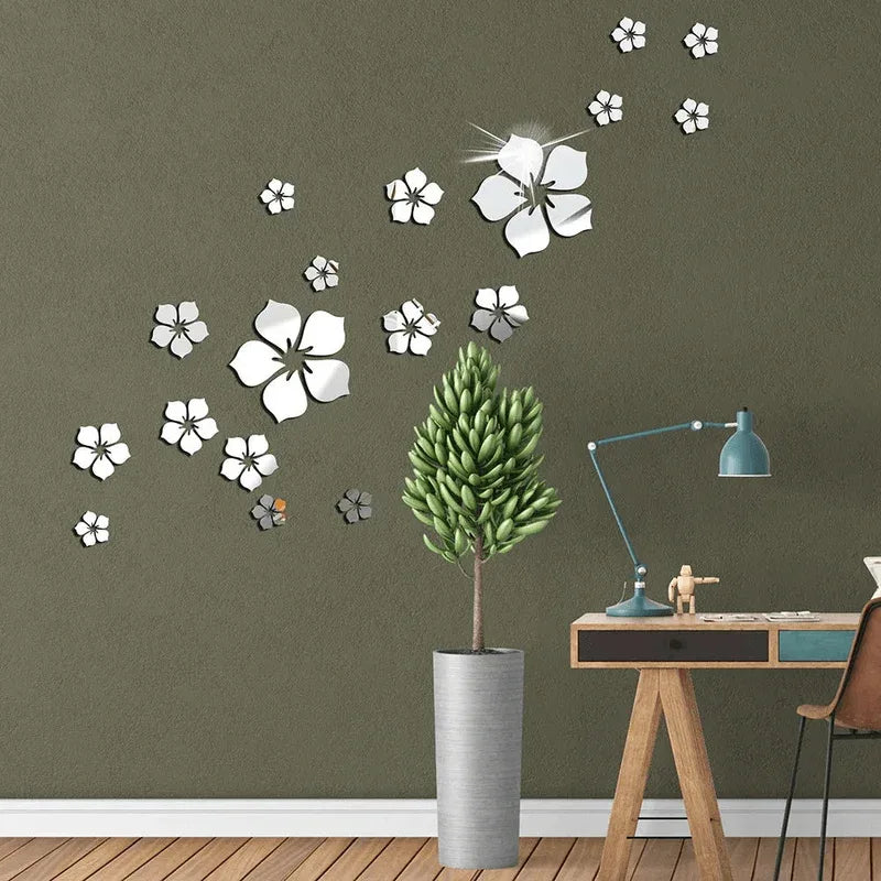 18 pcs flowers acrylic wall sticker - Prozone