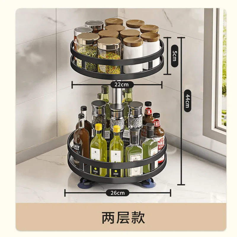 3 layer 360 degree rotating iron storage rack - Prozone