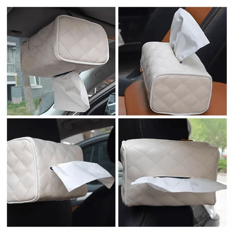 1 pc car hanging tissue paper box beige