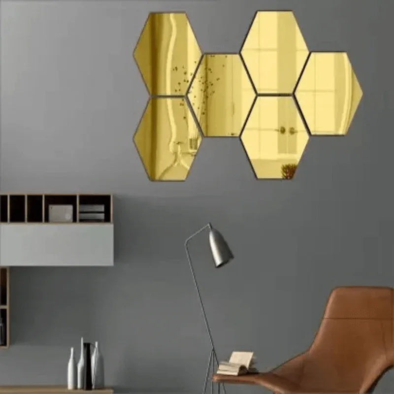 8 pcs big hexagon acrylic wall sticker - Prozone