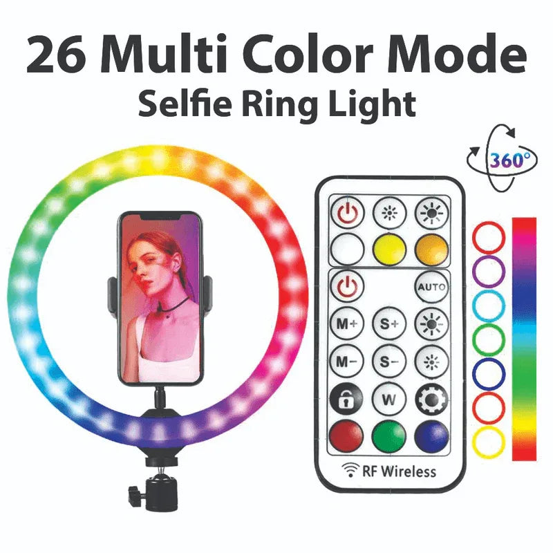 Speed-x 26cm 26color rgb ring light with remote - Prozone