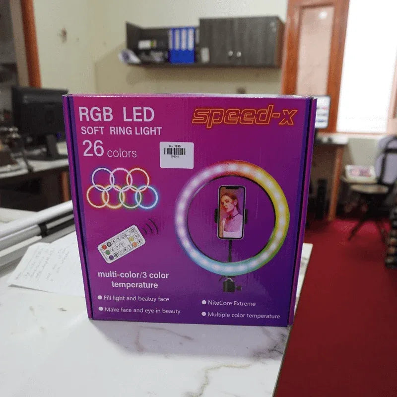 Speed-x 26cm 26color rgb ring light with remote - Prozone