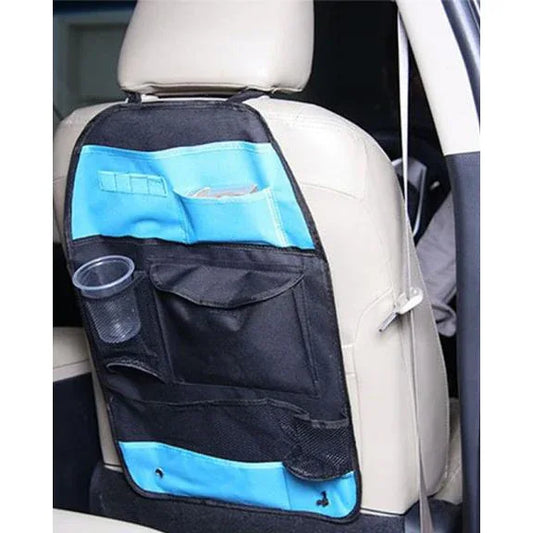 Car back seat multi pockets organizer - blue black - Prozone