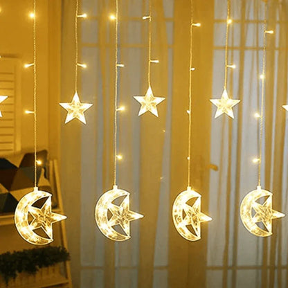 Led star moon curtain string lights - Prozone