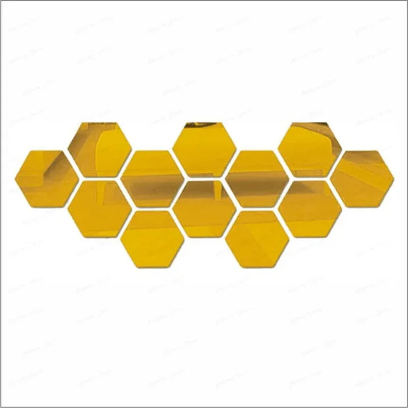 12 pcs hexagon acrylic wall sticker - Prozone