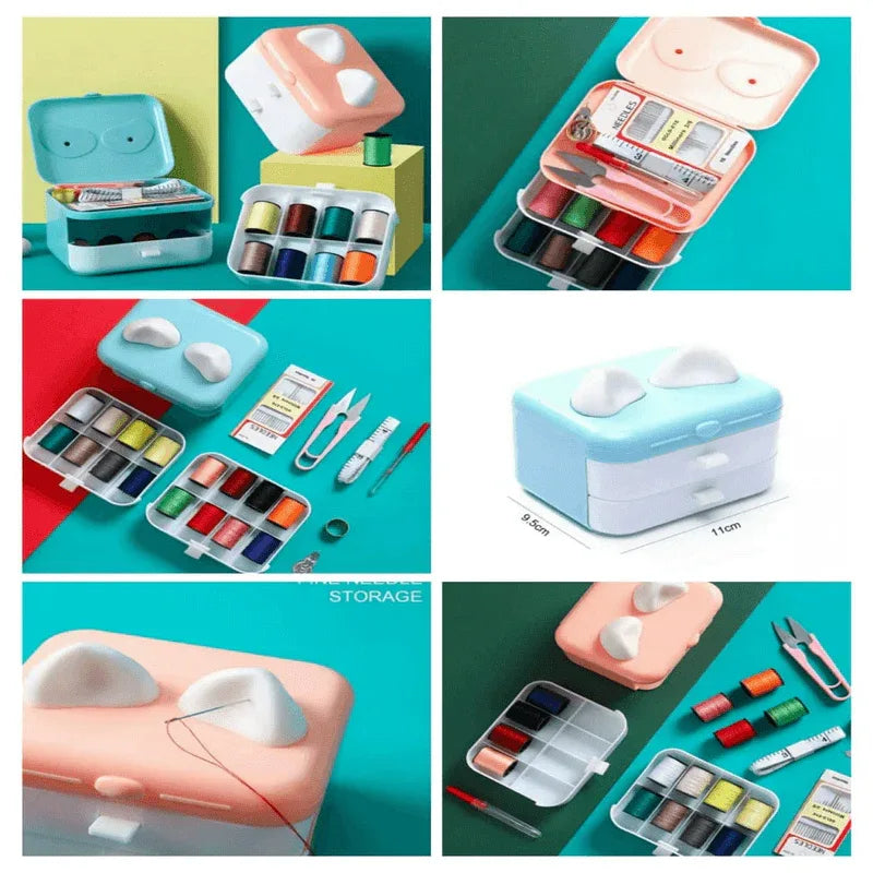 Portable sewing kit with multilayer storage box - Prozone