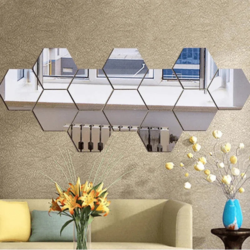 12 pcs hexagon acrylic wall sticker - Prozone