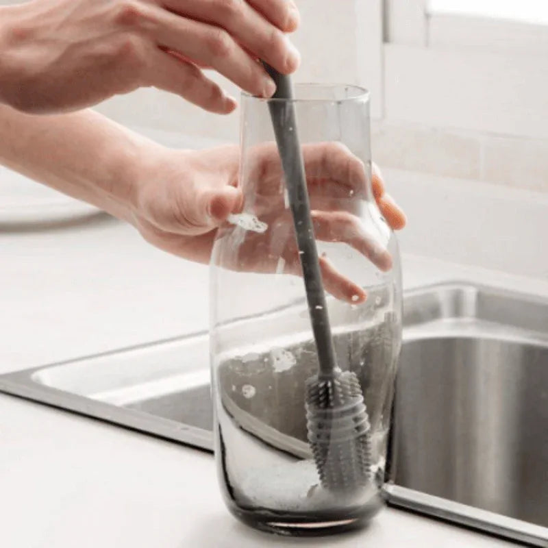 Silicone glass cleaning brush with long handle - Prozone