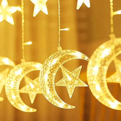 Led star moon curtain string lights - Prozone