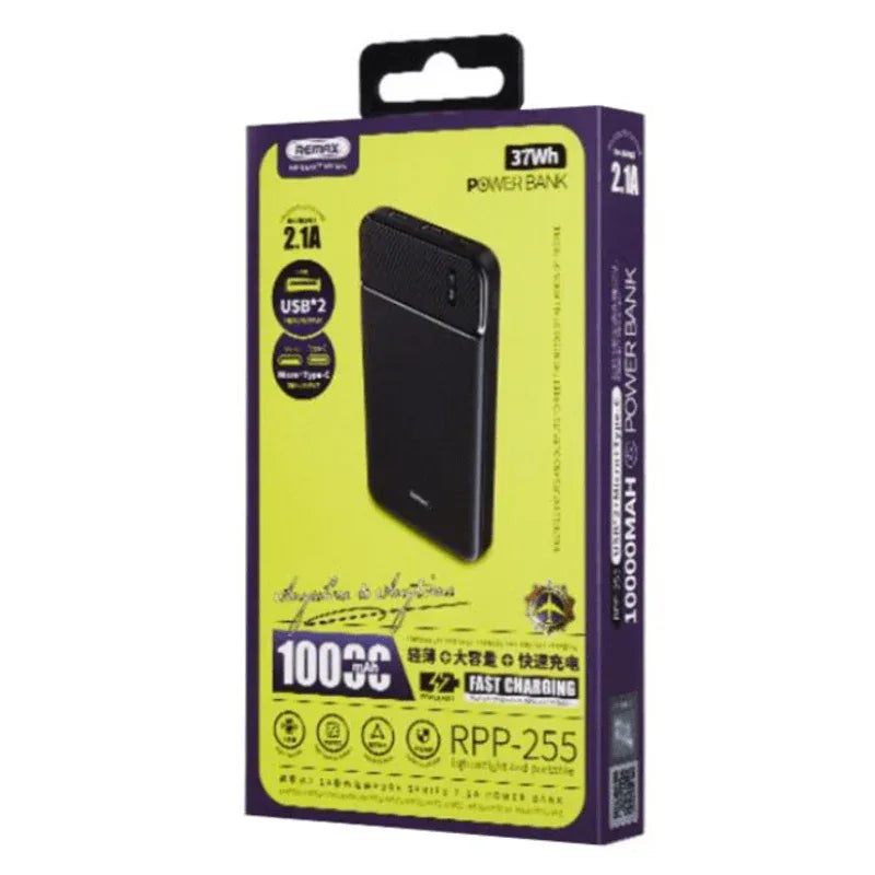 Remax power bank 10000mah rpp-255 black - Prozone