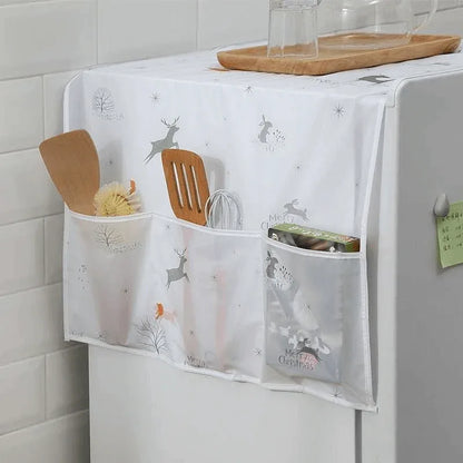 Refrigerator printed fridge cover with 6 pockets organizer - Prozone