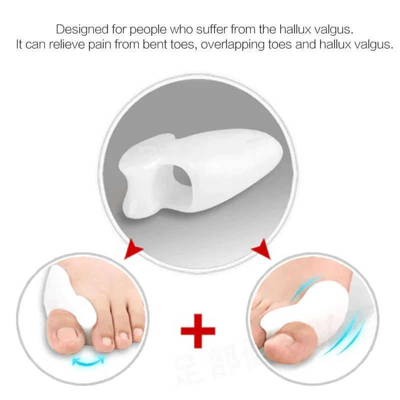 1 pair silicone foot fingers toe separator thumb valgus protector - Prozone