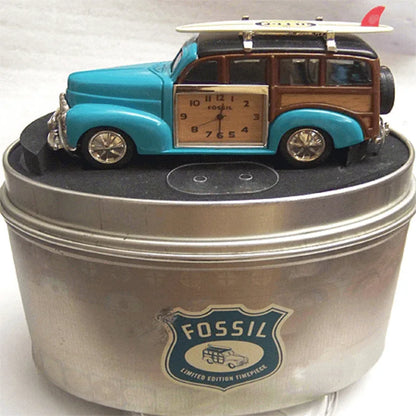 Fossil brand antique woody wagon clock- metal - Prozone