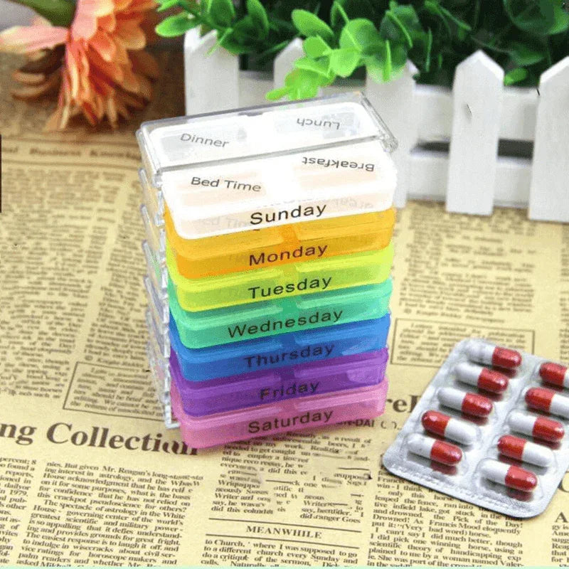 7-layer folding small medicine tablet container - Prozone