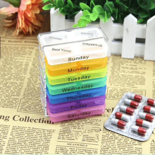 7-layer folding small medicine tablet container - Prozone
