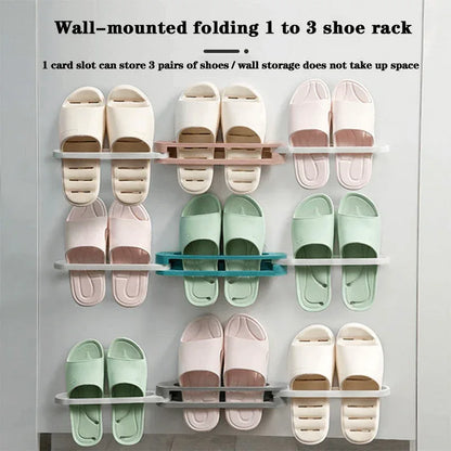 Adjustable space saving wall rack for slippers - Prozone