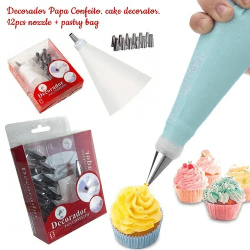 Cake decorating set with steel nozzles - Prozone